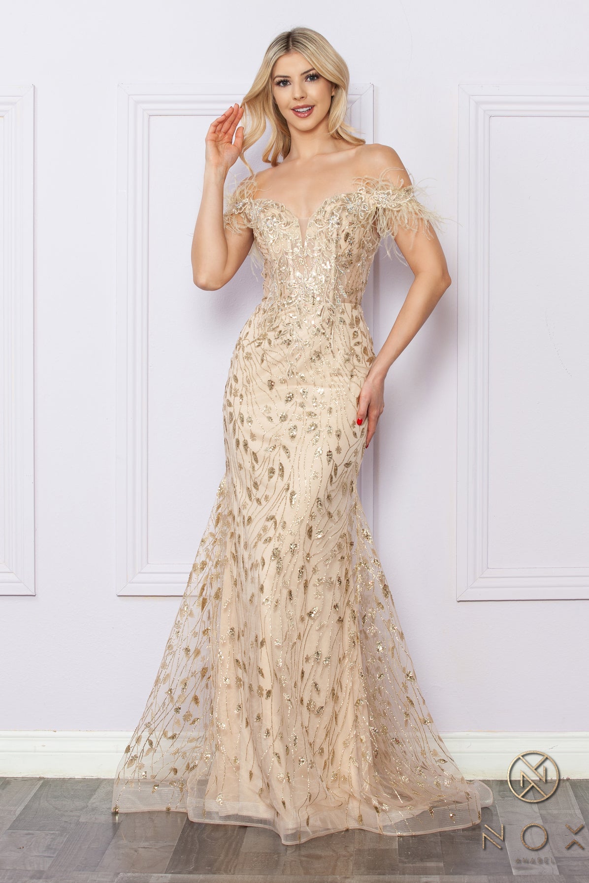 Elegant Embellished Formal Long Special Occasion Gown Detailed NXL1255