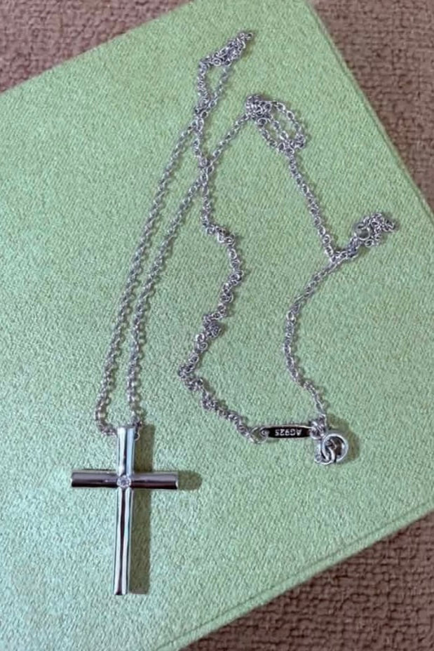STERLING SILVER CROSS NECKLACE
