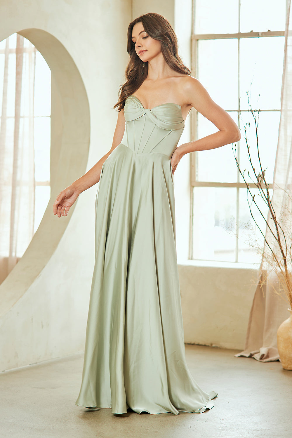 Elegant Chiffon Embellished A-Line Long Formal Bridesmaid Dress AC4053