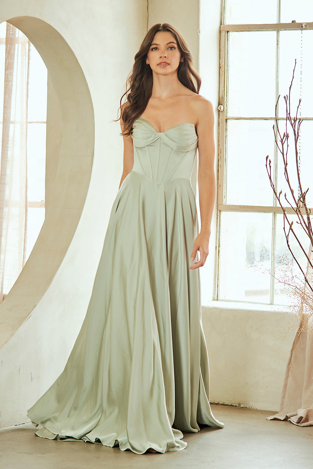 Elegant Chiffon Embellished A-Line Long Formal Bridesmaid Dress AC4053