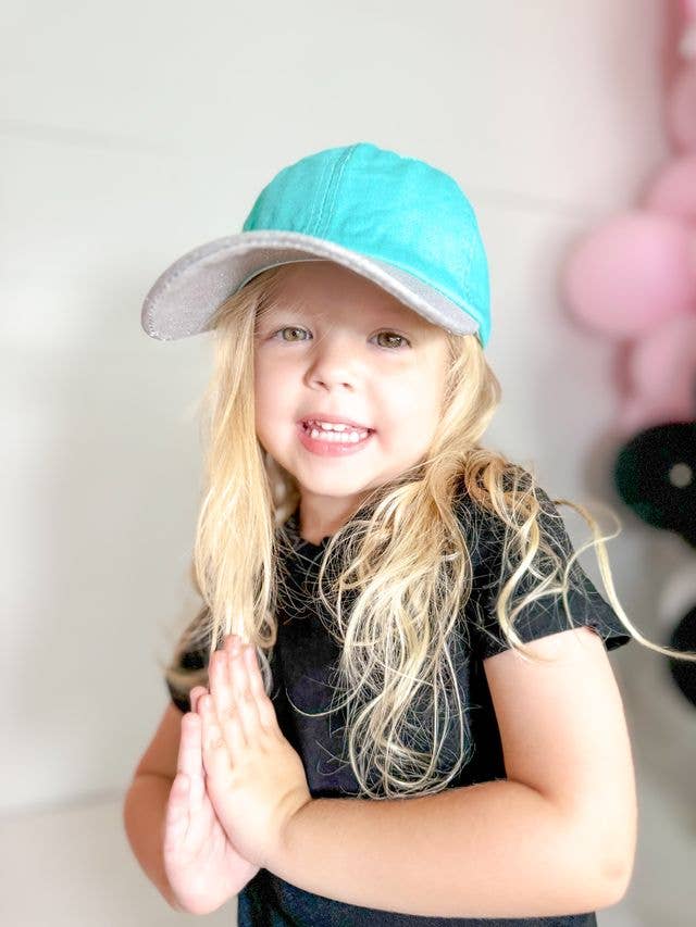 GIRL'S TURQUOISE HAT WITH SILVER BILL