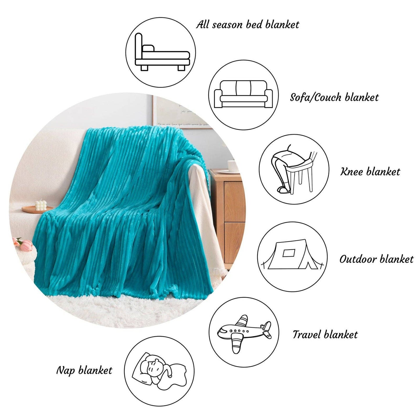ALL SEASONS PLUSH FLANNEL FLEECE BLANKET
