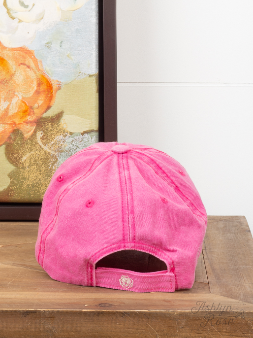 GIRL'S PINK HAT WITH BLING SILVER GLITTER BILL