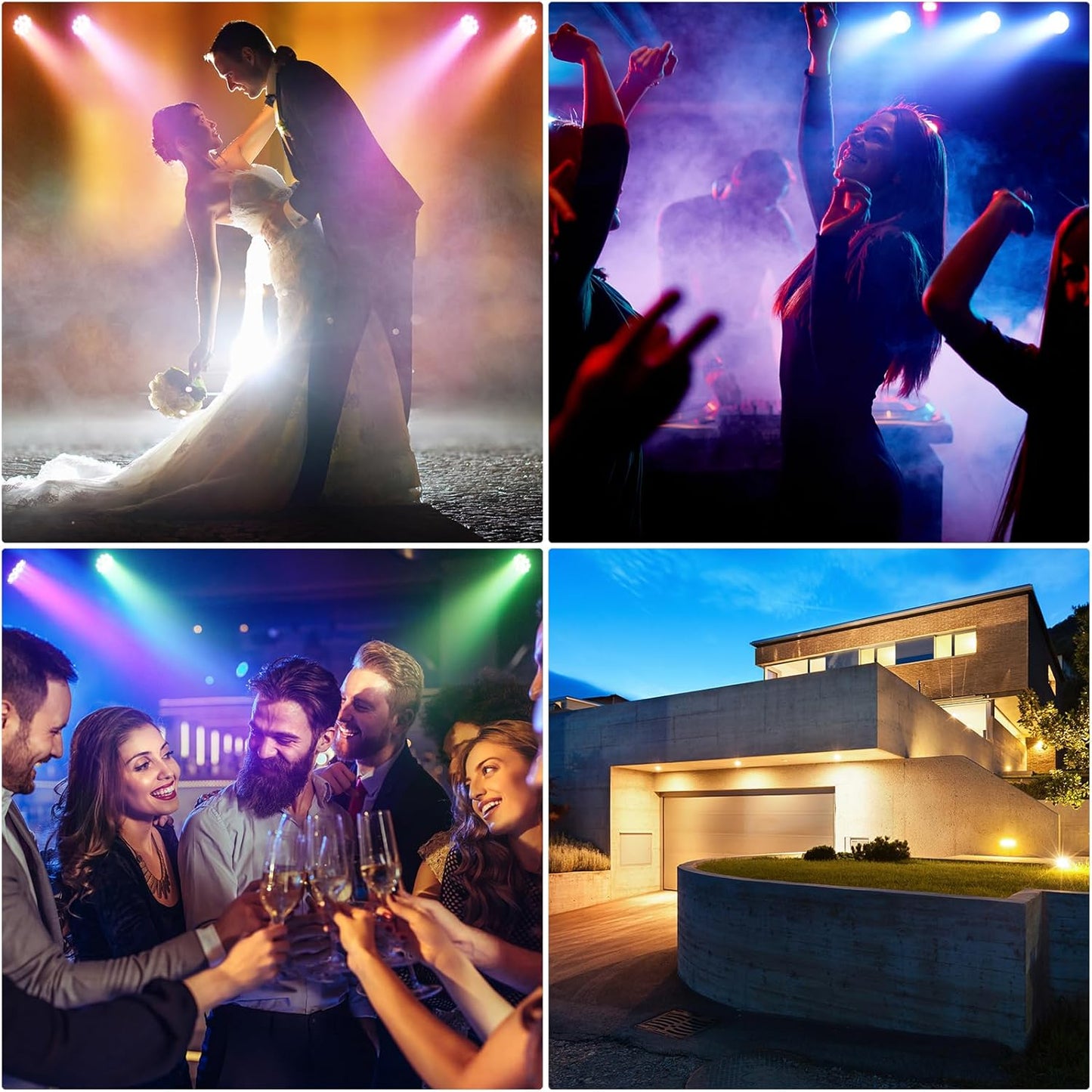 RECHARGABLE MINI PAR LIGHTS - GREAT FOR WEDDINGS, PARTIES AND CHURCH EVENTS