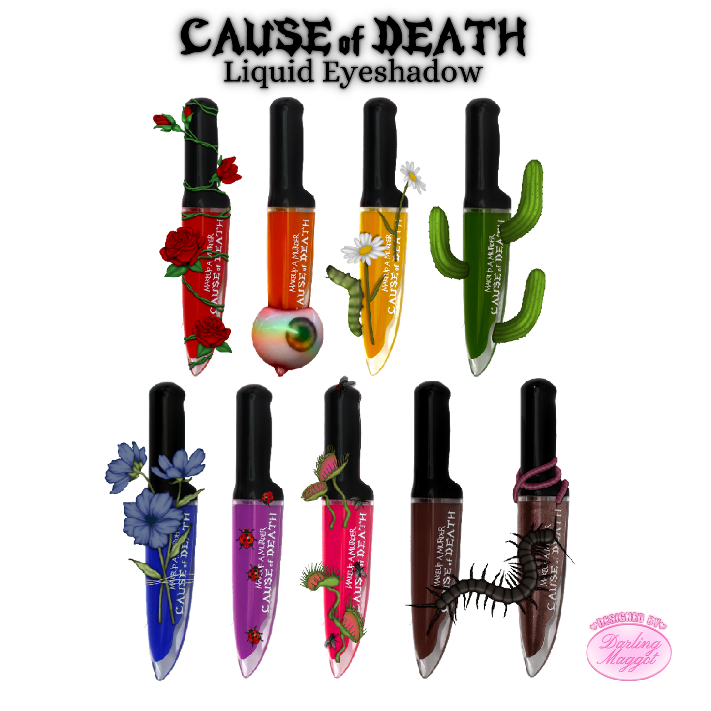 Cause of Death Rainbow Liquid Eyeshadow Collection