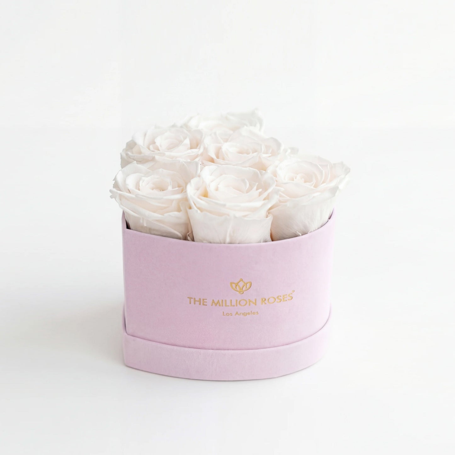 Baby Heart Light Pink Suede Box | White Roses