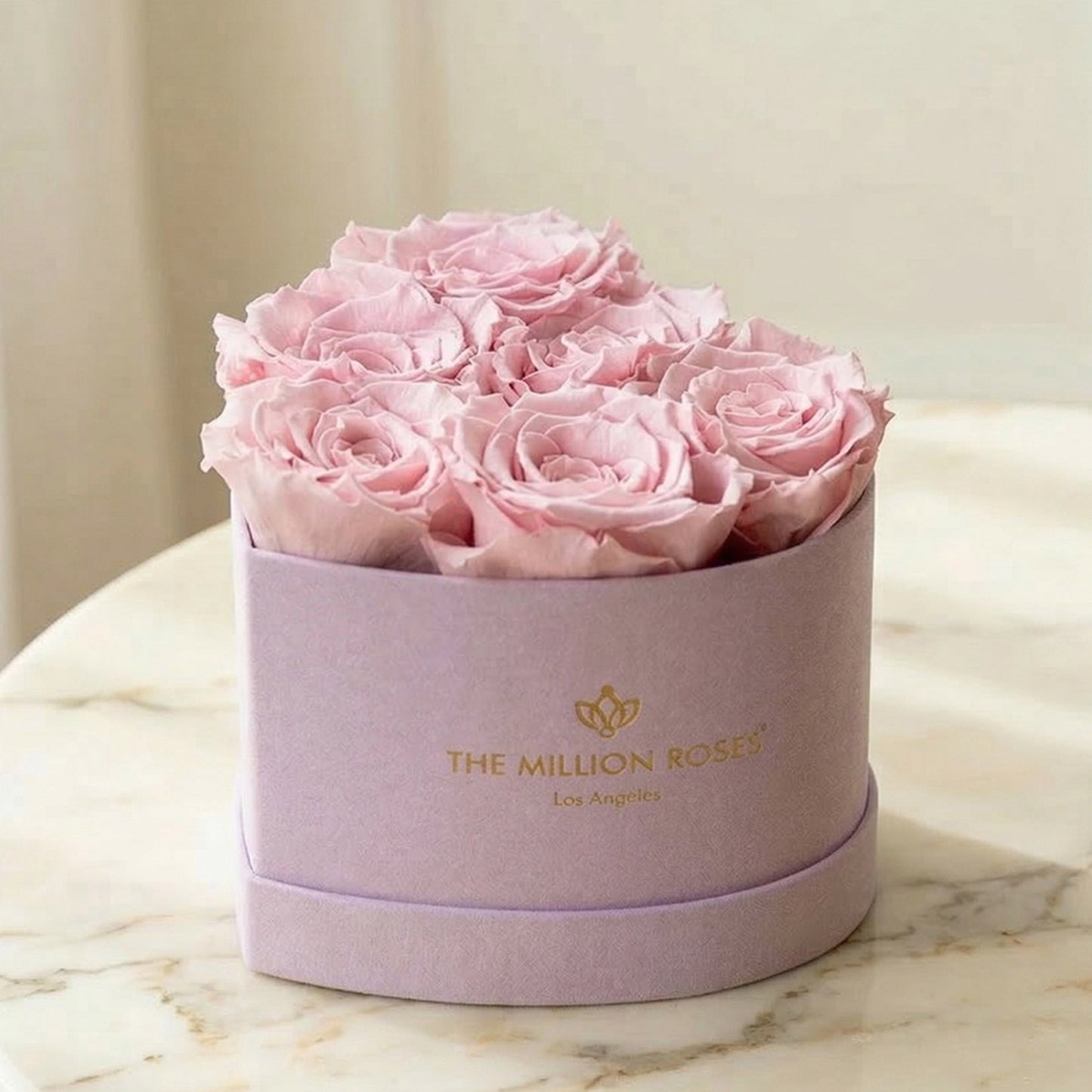 Baby Heart Light Pink Suede Box | Light Pink Roses