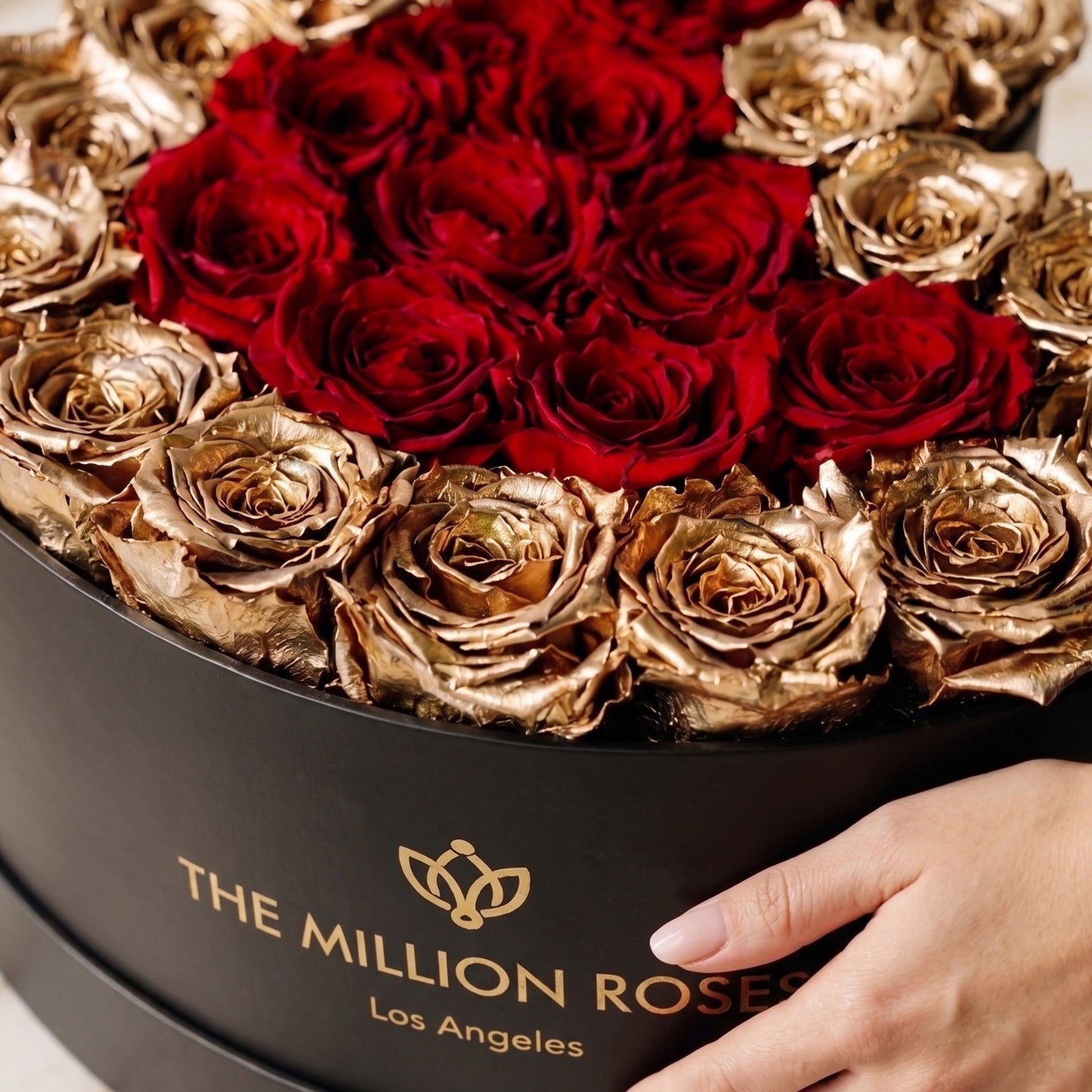 Heart Black Box | 24K Gold & Red Roses