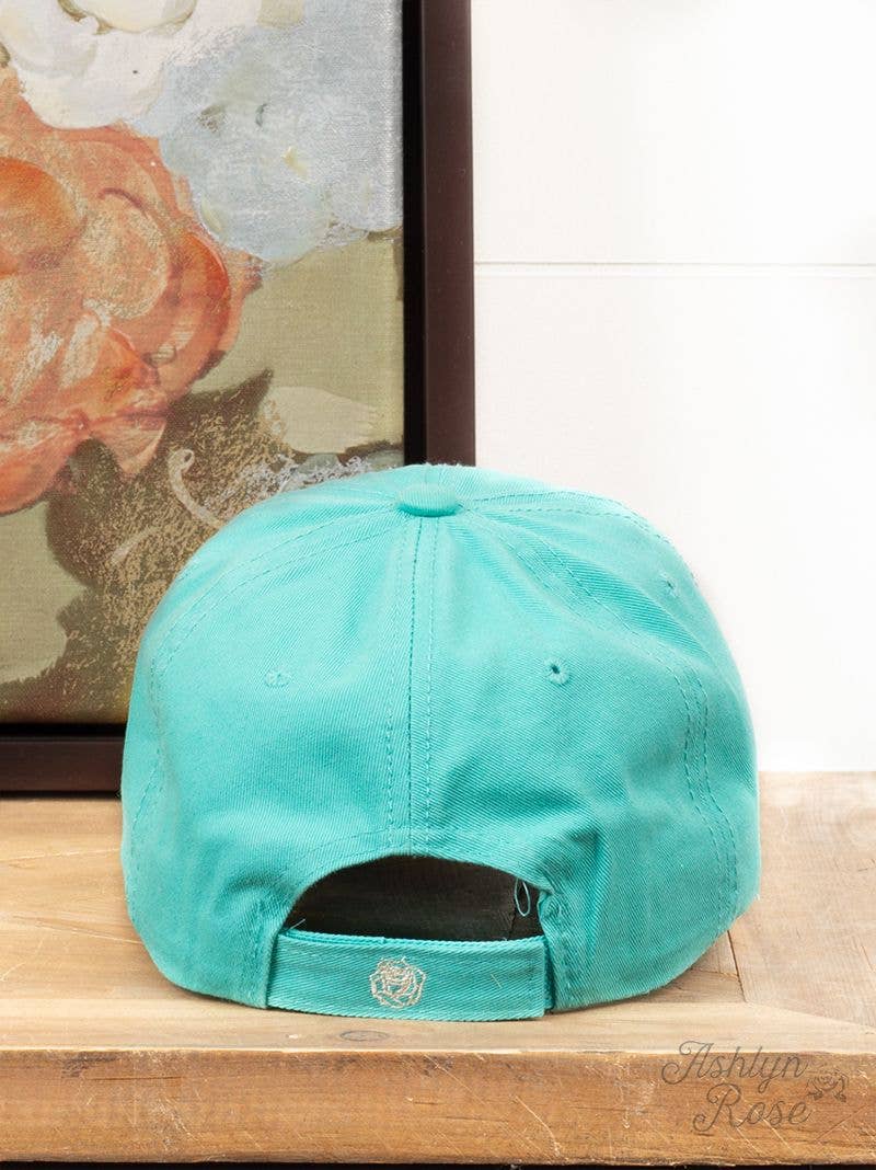 GIRL'S TURQUOISE HAT WITH SILVER BILL