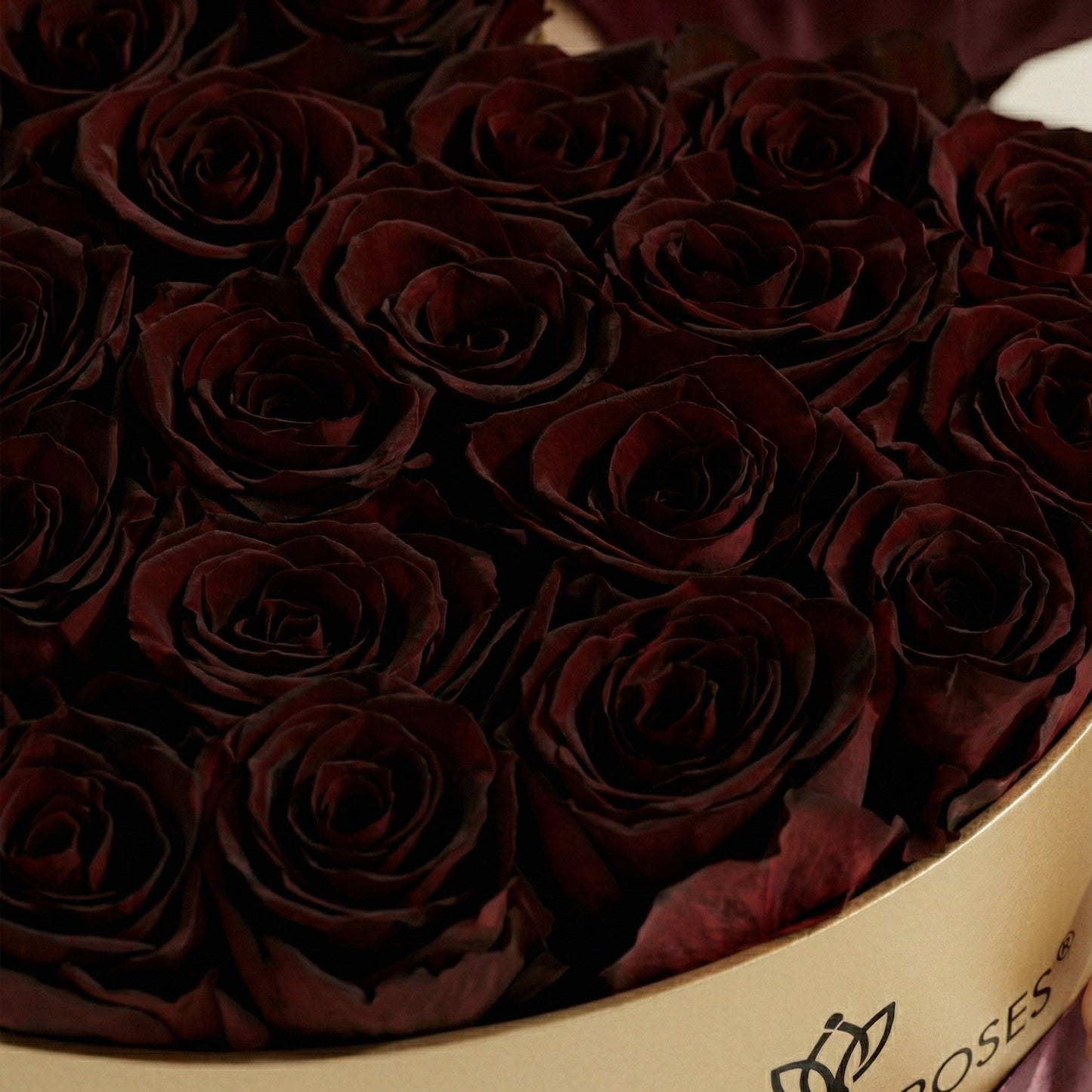 Heart Gold Box | Burgundy Roses