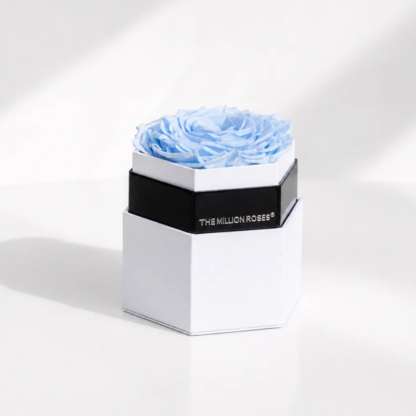 One in a Million™ White Hexagon Box | Light Blue Rose