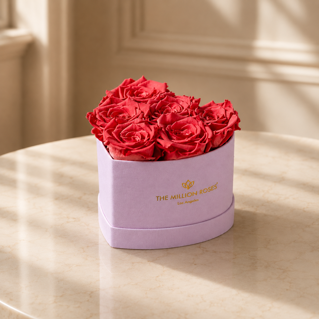 Baby Heart Light Pink Suede Box | Coral Roses