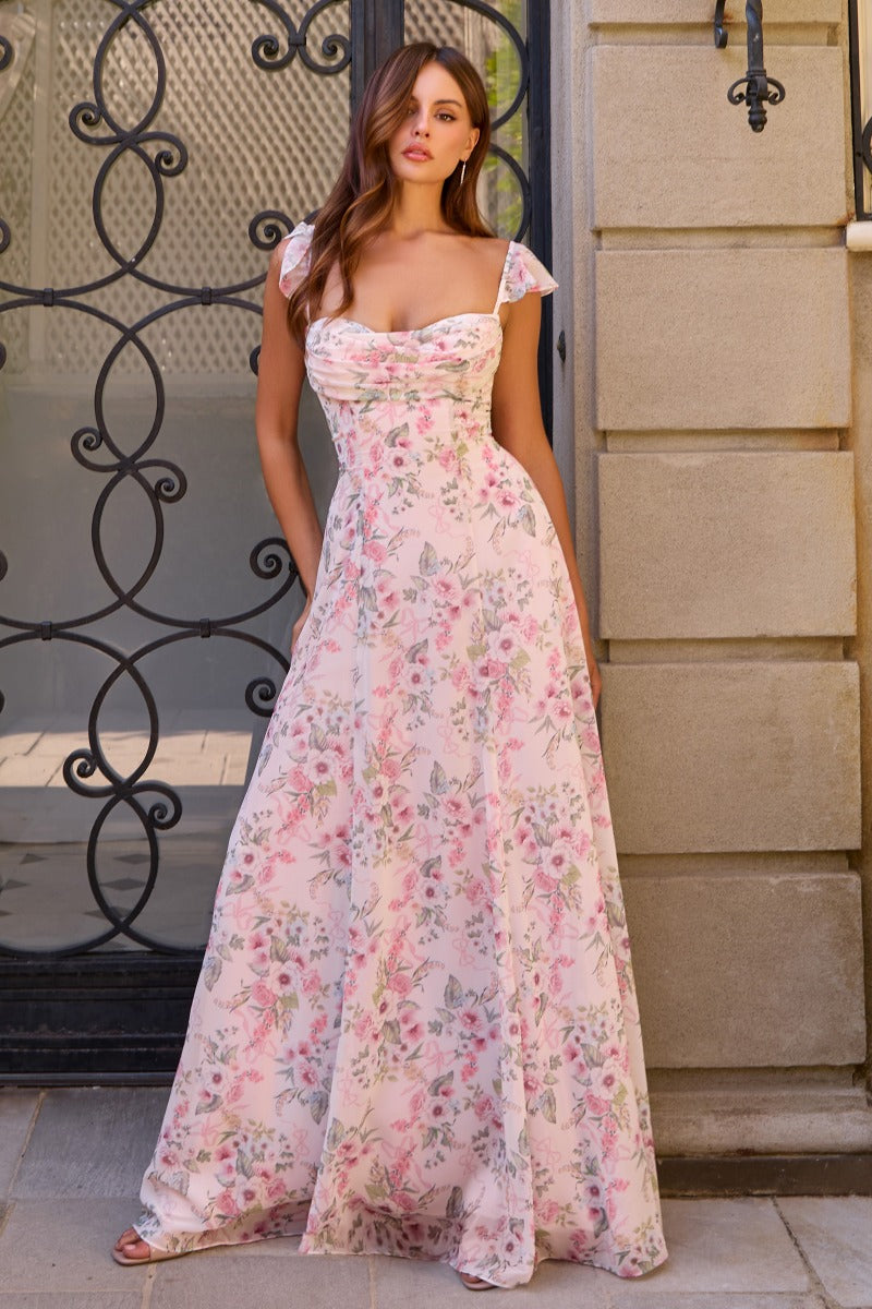 Elegant Embellished Formal Long Special Occasion Gown Detailed CDT749