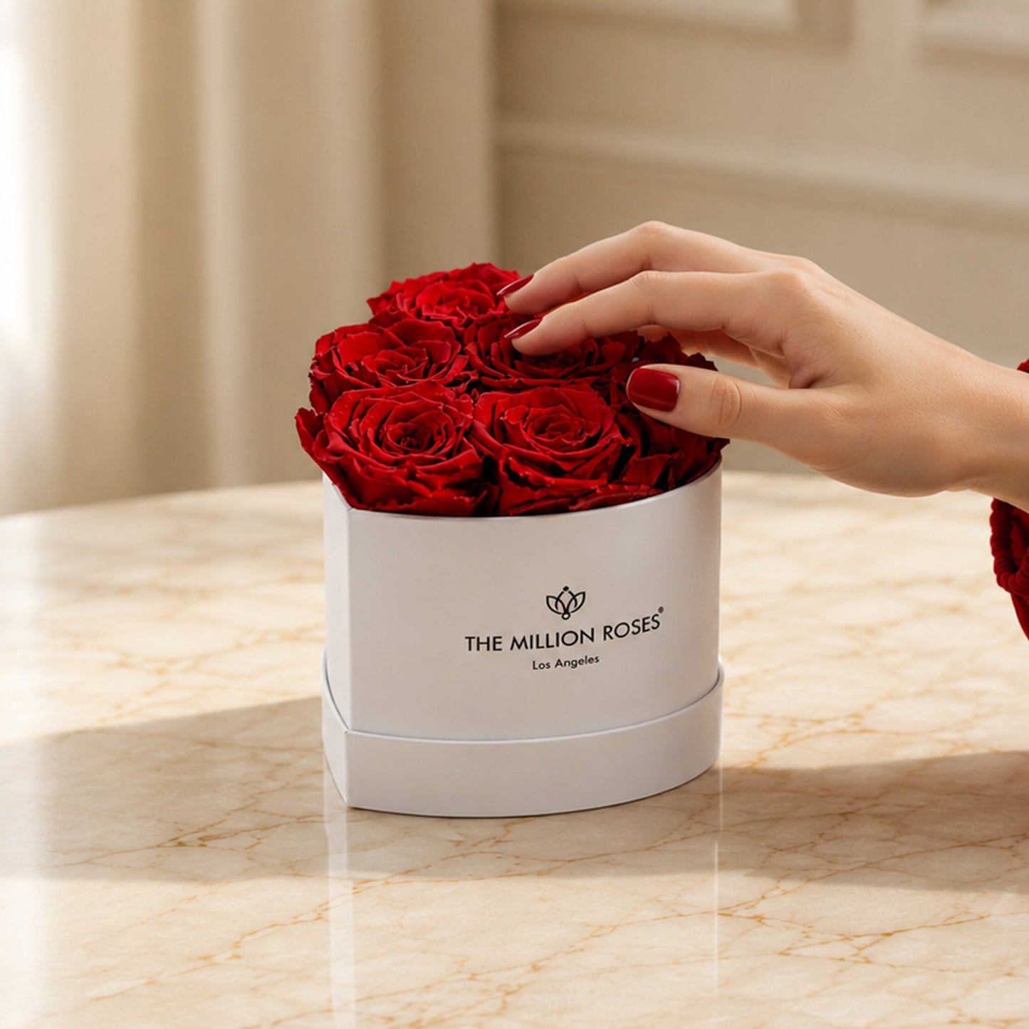 Baby Heart White Box | Red Roses
